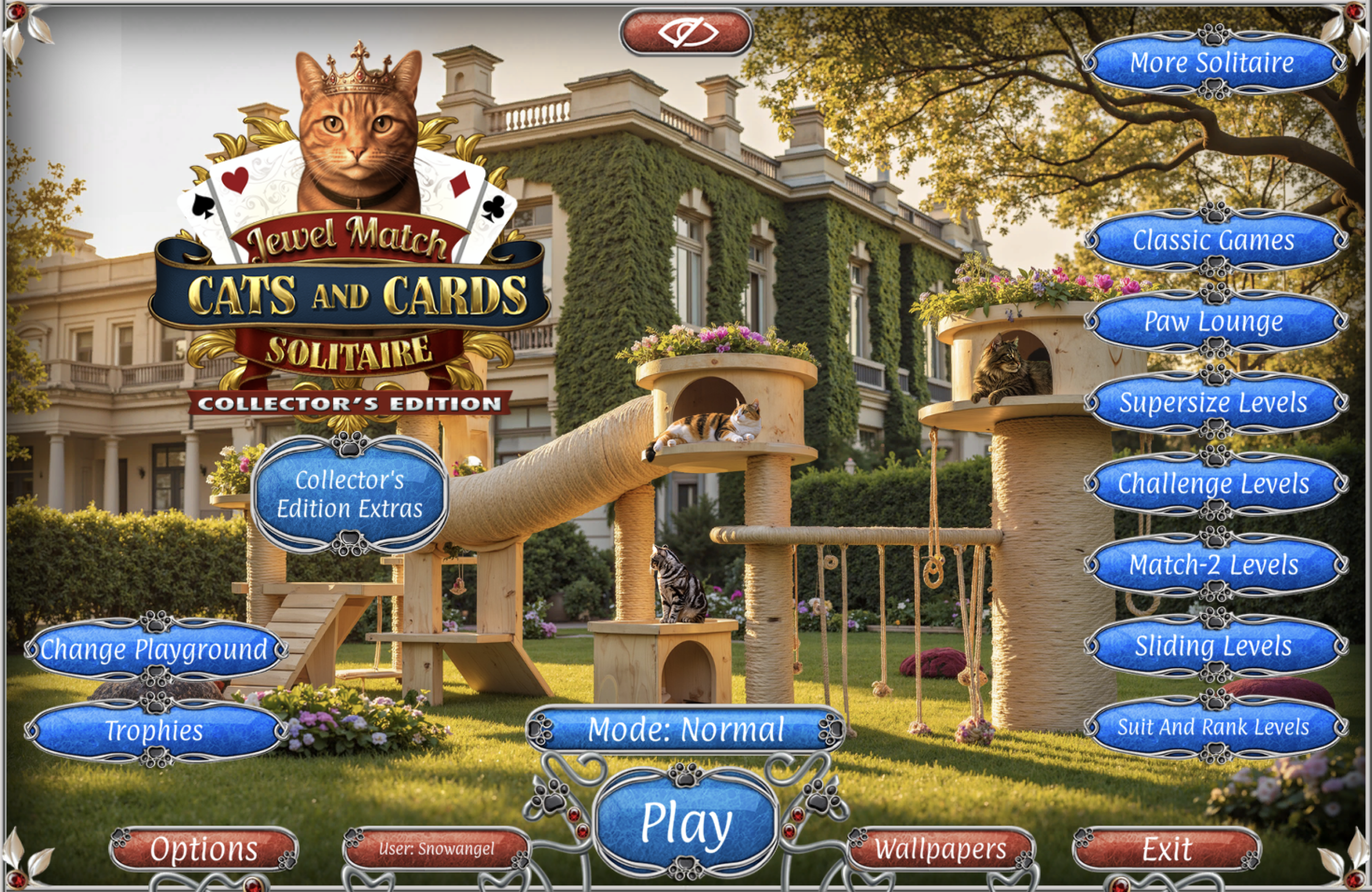 Jewel Match Solitaire: Cats and Cards
